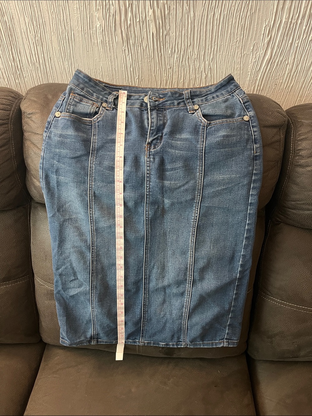 Dark Blue Denim Pencil Skirt